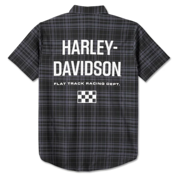 Men's Enduro Short Sleeve Performance Plaid Shirt - Black Plaid M, L, XL