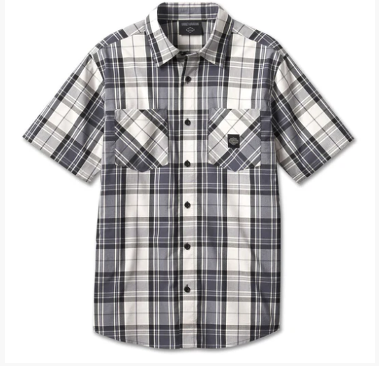 MENS FOREVER HARLEY SHIRT - GREY PLAID M, 3XL