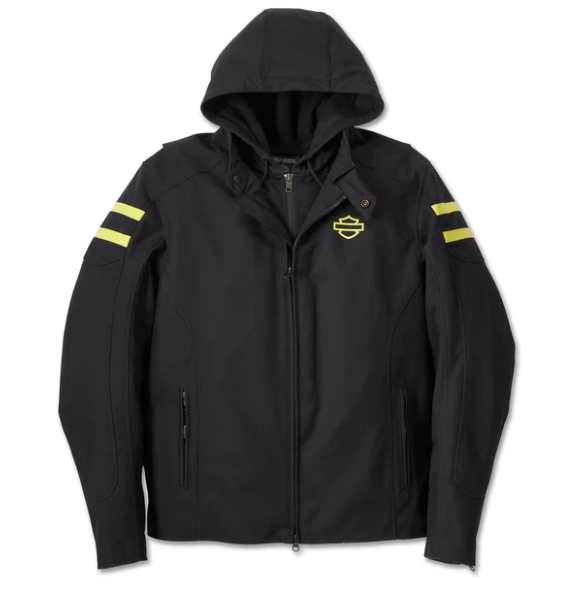 Men's Ovation 3-in-1 Textile Riding Jacket - Black Beauty & Wild Lime XL, 2XL, 3XL