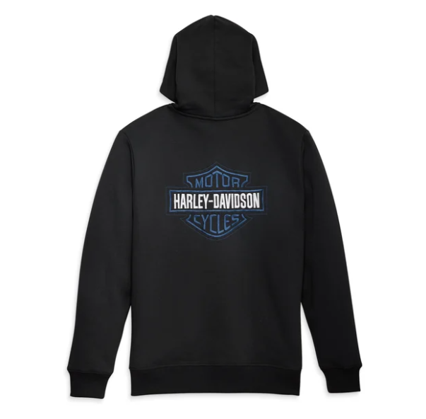 Men's Bar & Shield Embroidered Zip Hoodie - Black Beauty XL