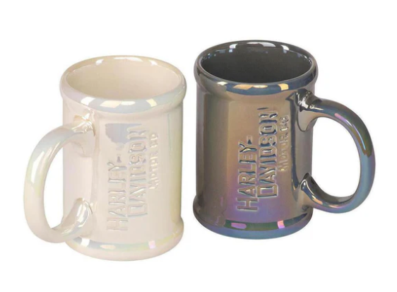 HARLEY® Motor Co. Coordinating Lusterware Ceramic Coffee Mug Set