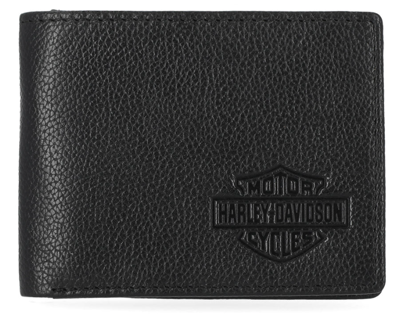 Harley-Davidson Men's Classic Bar & Shield Logo Passcase Leather Billfold Wallet, MWM004/08