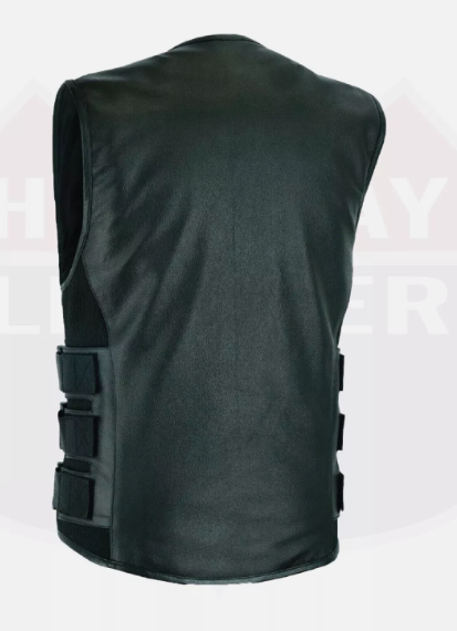 Men's Commando Concealed Carry Swat Team Motorcycle Biker Club Leather Vest