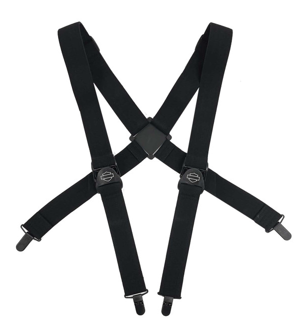 Harley-Davidson® Men's Bar & Shield Adjustable Elastic Suspenders - Black