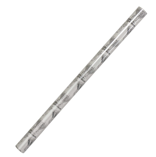 Harley-Davidson® Repeat Engine Pattern Gift Wrap Roll - 20 ft. - Gray & Black