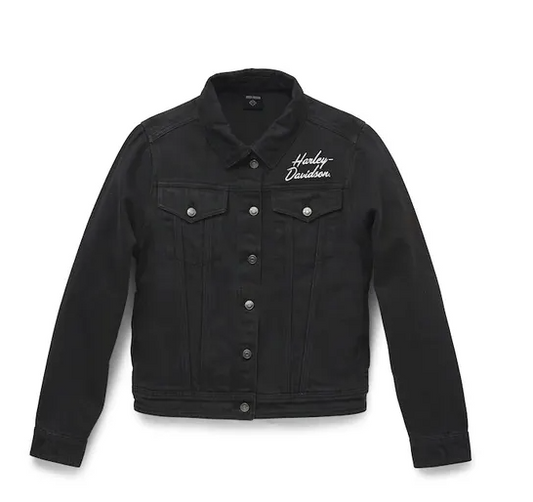 Womens Knucklehead Mic Drop Denim Jacket Black XS,S,M,L,XL