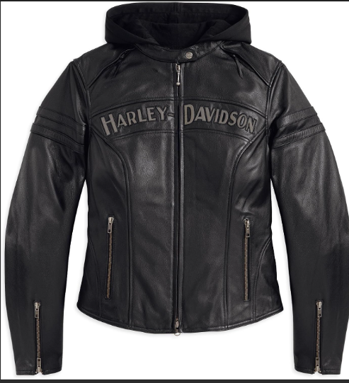 Womans Leather Jacket - Miss Enthusiast 3-1 -S, 2XL