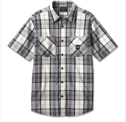 MENS FOREVER HARLEY SHIRT - GREY PLAID M, 3XL