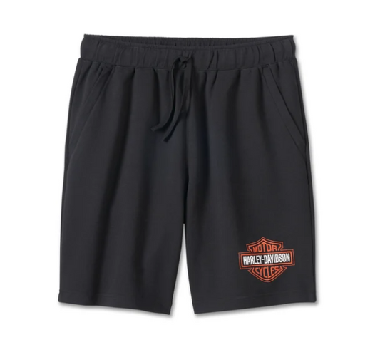 Men's Bar & Shield Fleece Shorts - Harley Black M, XL, 2XL, 3XL