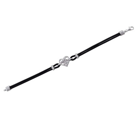 Harley-Davidson® Women's Infinity Thorn Heart Sterling Silver Cord Bracelet