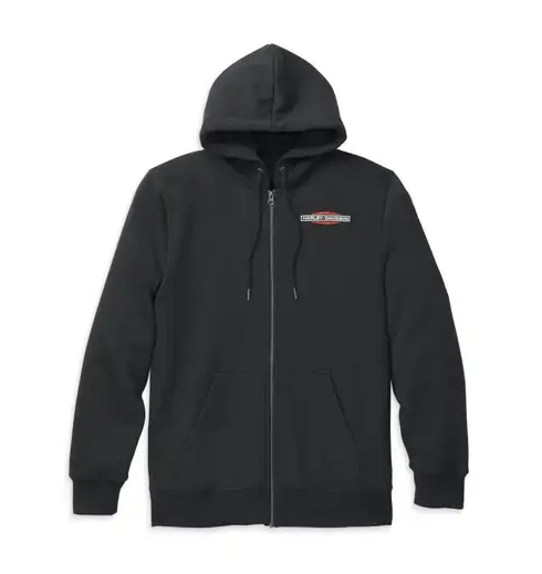 MENS HARLEY-DAVIDSON STACKED LOGO ZIP FRONT HOODIE XL