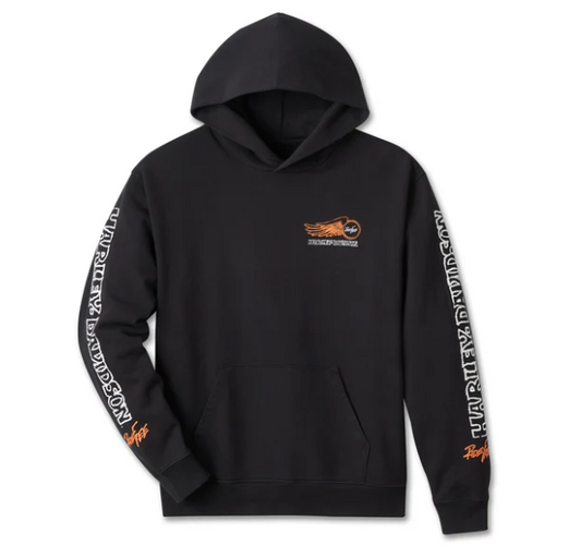 MENS Willie G Winged Wheel Pullover Hoodie - True Black M, L, XL