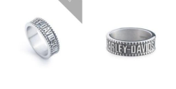 Mens Stainless Raised H-D Ring