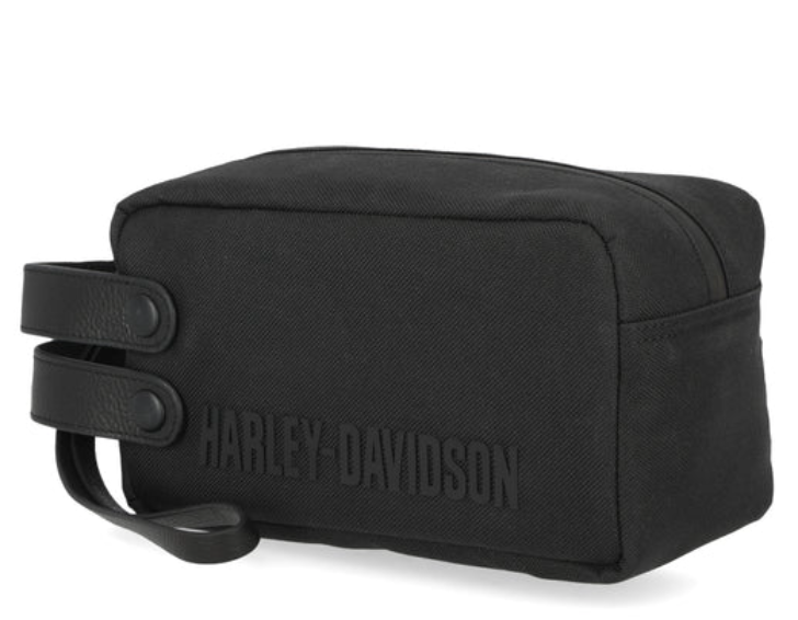 Harley-Davidson® Modular Fabric Toiletry Bag | Genuine Leather Trim