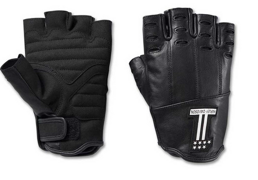 Harley-Davidson® Men's Loyalist Fingerless Leather Gloves - Black 98138-23VM