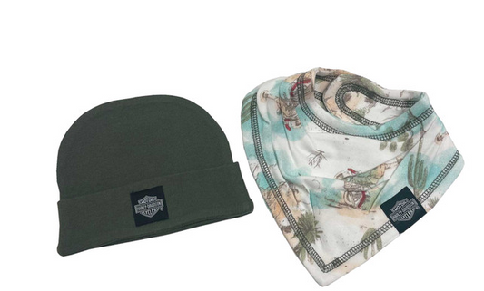 Harley-Davidson® Baby Boys' 2-Pack Newborn Western Beanie Set, Green