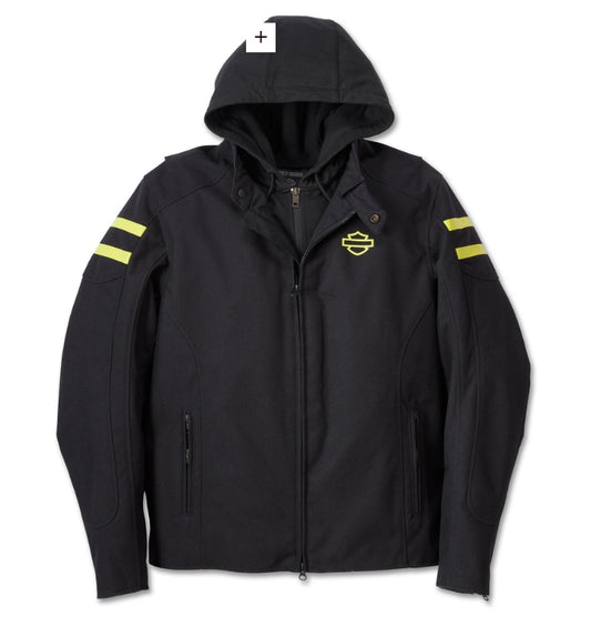 Men's Ovation 3-in-1 Textile Riding Jacket - Black Beauty & Wild Lime