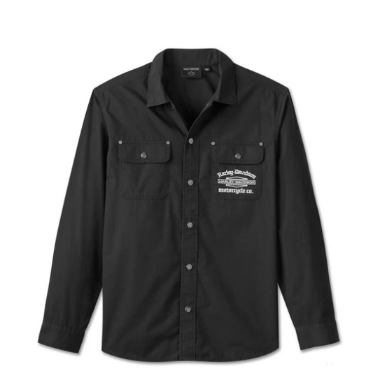 MENS  Harley SHIRT-WOVENBLACK 96041-25VM